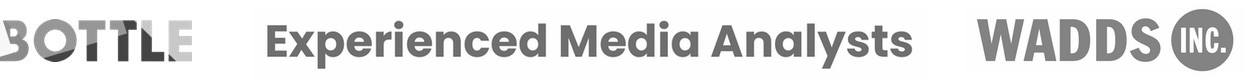customer logos; Bottle, Experienced Media Analysts, Wadds Inc